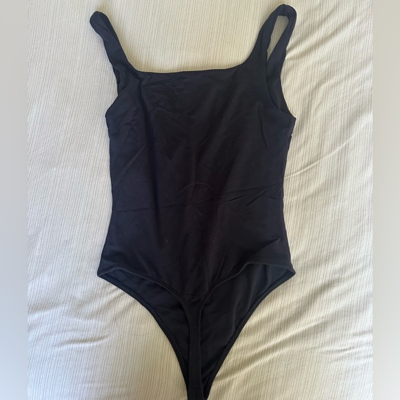 black square neck thong bodysuit from aritzia - Picture 2 of 3